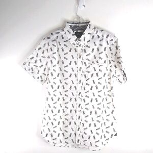 Level Ten -White Pineapple Print Men's Shirt - Size M